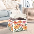 thumbnail image 3 of Yayeee Collapsible Cube Storage Bin with Lid Fabric Closet Decorative Basket with Handles, Hand Drawn Floral, 3 of 7