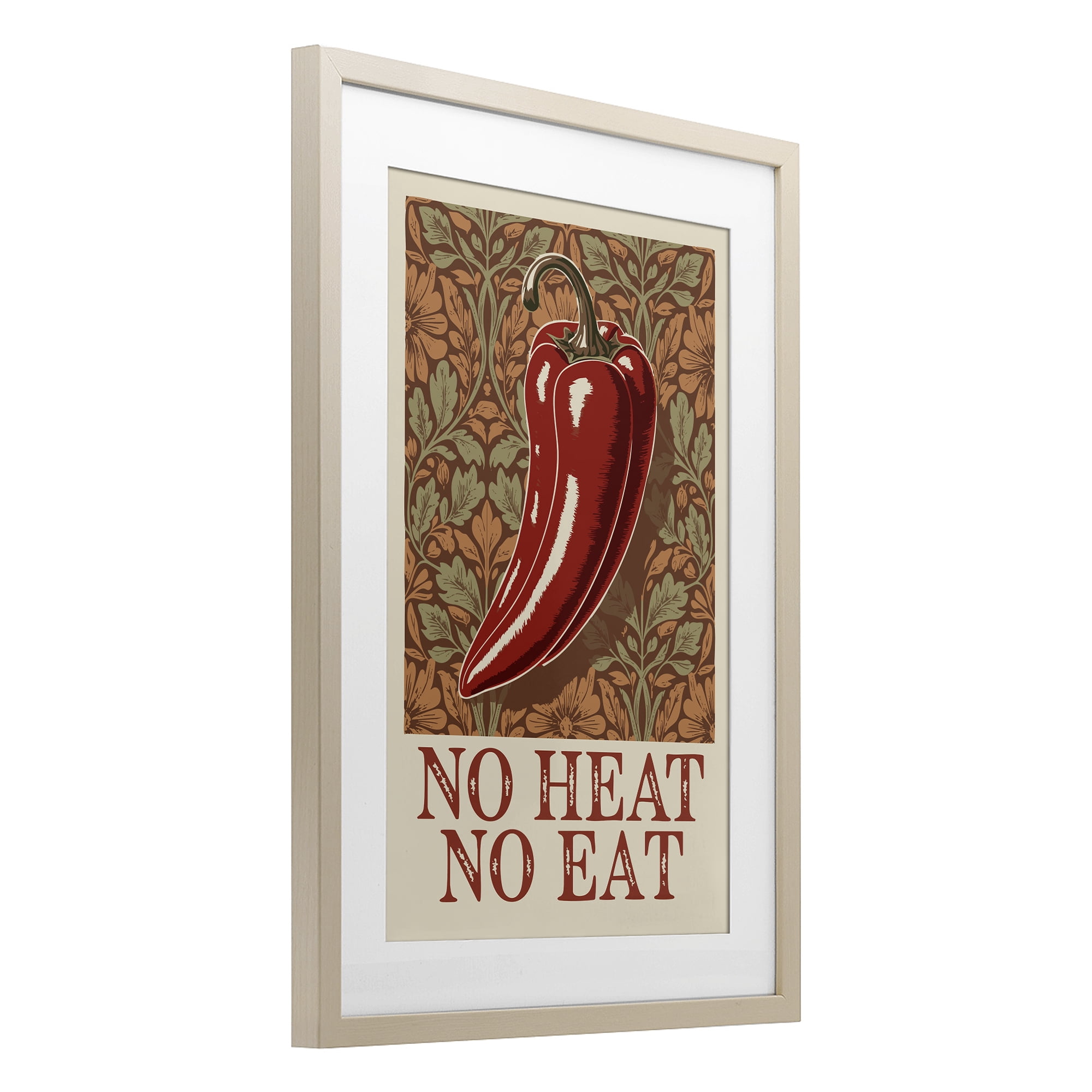 Stupell Industries No Heat or Eat Pepper Birch Framed Print Under Glass, design by Andreas Magnusson