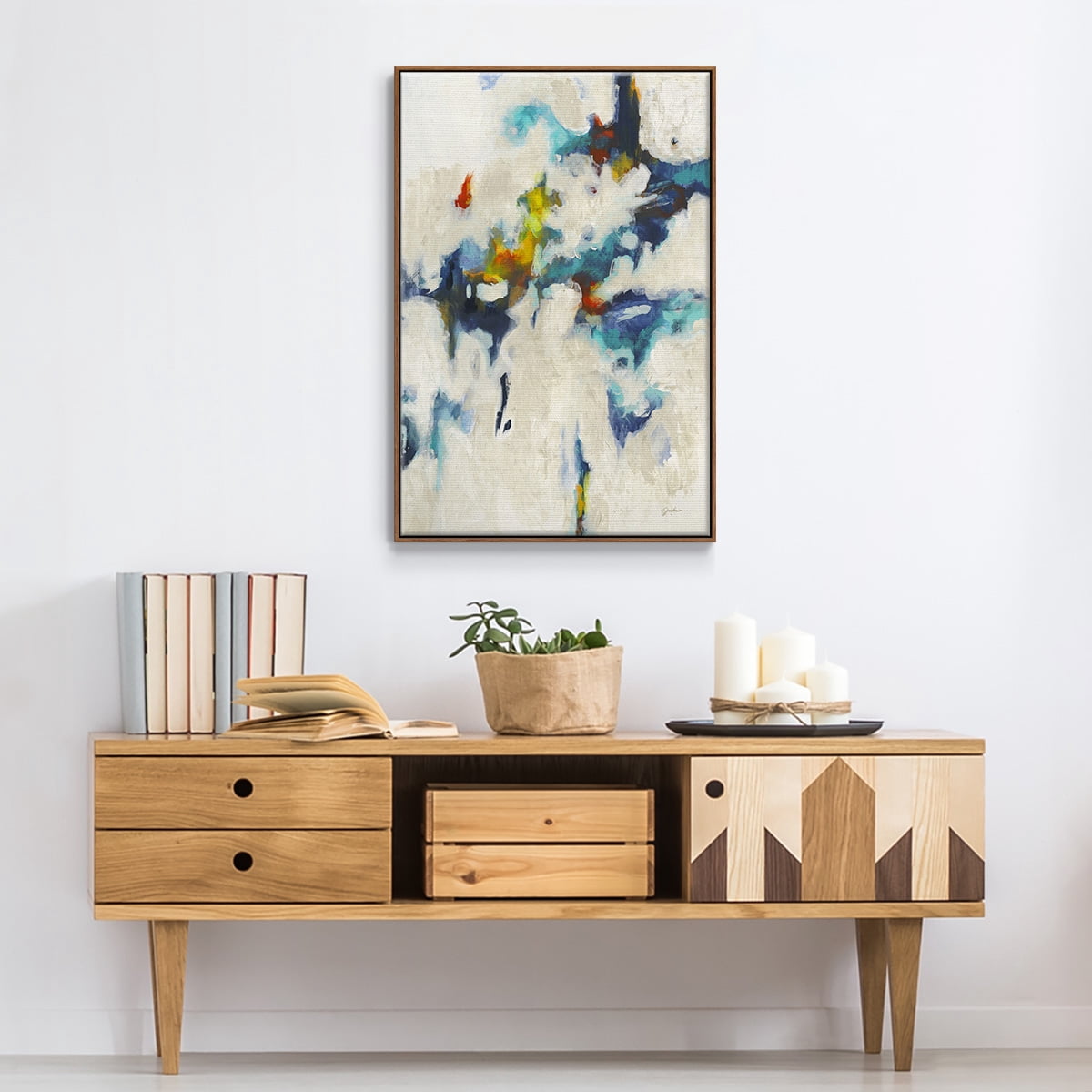 Find & Seek Framed Premium Gallery Wrapped Canvas - Ready to Hang - 17 x 25 - Walnut Floating Frame