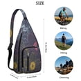 thumbnail image 4 of Watercolor Flower Sling Bag - Soft Botanical Garden Print, Multi-Functional Shoulder Pack, 4 of 4