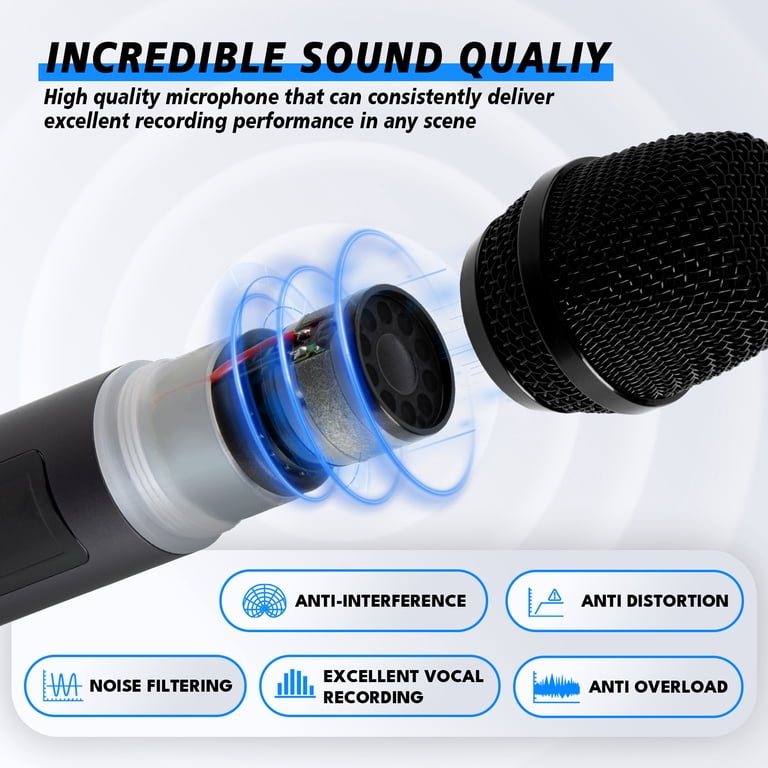 DAMMYTY Dual Wireless Handheld Dynamic Microphone System photo 2
