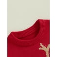 thumbnail image 6 of aturustex Little Boys Girls Christmas Sweaters Baby Thick Warm Knit Tops Toddler Reindeer Print Knitted Pullovers Long Sleeve Crew Neck Jumpers Infantinter Fall Clothes for Christmas Costume, 6 of 7