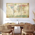 thumbnail image 3 of Elephant Stock Political Map Of The World Old Style Wall Art - Horizontal Multi Panel Canvas - Living Room Wall Decor - Map Multi Panel - Pink And Green Decor By Michael Tompsett - 65" x 42", 3 of 8