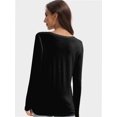 thumbnail image 4 of Women's Long Sleeve Round Neck T-Shirt - Casual Basic Top for Fall & Winter, 4 of 6