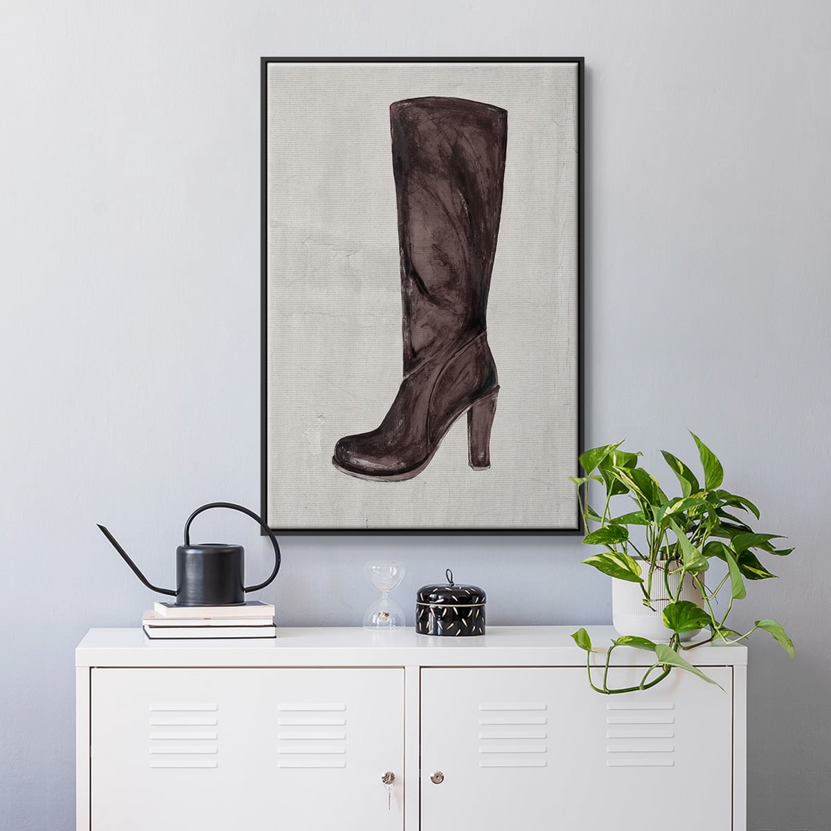 The Shoe Fits III V1 Framed Premium Gallery Wrapped Canvas - Ready to Hang - 25 x 37 - Black Floating Frame