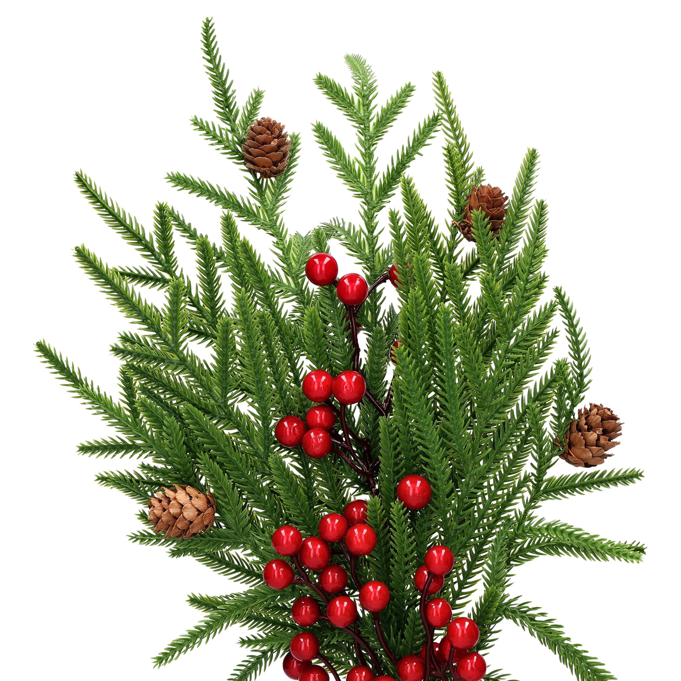 Greenery with Red Berries Decorative Christmas Pick, 18", by Holiday Time