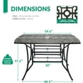 thumbnail image 2 of VIVIJASON Patio Cast Aluminum High Bar Table for 6-8, Outdoor 64" Large Square High Dining Table with 2.2" Umbrella Hole, Weather-Resistant Patio Dining Table for Deck Garden Backyards, Dark Bronze, 2 of 7