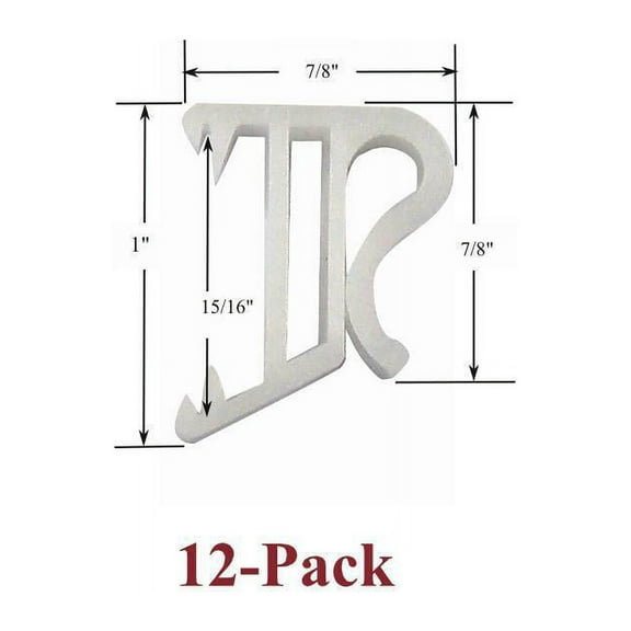 1" Single Slat WHITE VALANCE EXTENSION CLIPS for Wood or Mini Blinds (12-Pack)