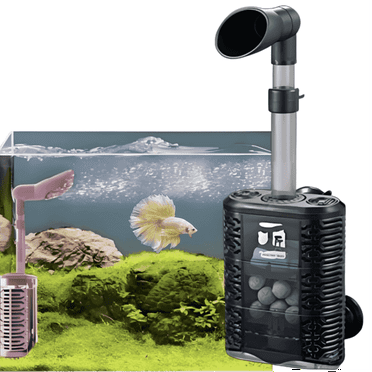 Carefree Fish Tank Filter Cartridge Aquarium 0 to 10 Gallon Quiet Clear Small Medium Sponge No Pump