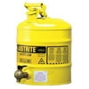 JUSTRITE 7150240 5 gal. Yellow Galvanized Steel Type I Safety Can for Diesel