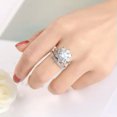 thumbnail image 2 of Women Fashion Flower White Cz Band 925 Silver Wedding Party Ring Sets Size 6-10, 2 of 5