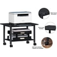 thumbnail image 4 of Leyaoyao Under Desk Printer Stand 2-Tier Mobile Printer Table w/ Storage Shelf Lockable Wheels for Home, Office, Black, 4 of 7
