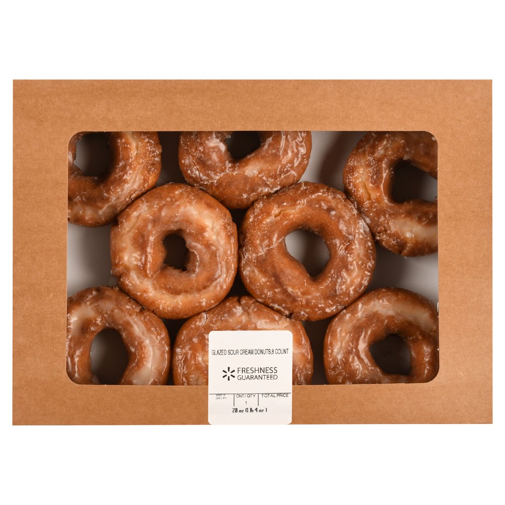 Freshness Guaranteed Glazed Sour Cream Donuts, 20 oz, 8 Count Walmart
