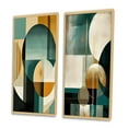 thumbnail image 3 of Designart "Retro Gold and Teal Full Moon Grace I" Modern Geometric Framed Wall Art Set Of 2 - Modern Gold Framed Wall Art Set Of 2, 3 of 6