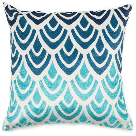 MoDRN Glam Blue Art Deco Decorative Square Throw Pillow, 20" x 20"