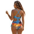 thumbnail image 2 of Garronmavis Women's Bikini Sets 2 Piece Twist Front Tummy Control High Waisted Swimsuits Side Tie Halter Tropical Palm Sunset Bathing Suit Swimwear, 2 of 6