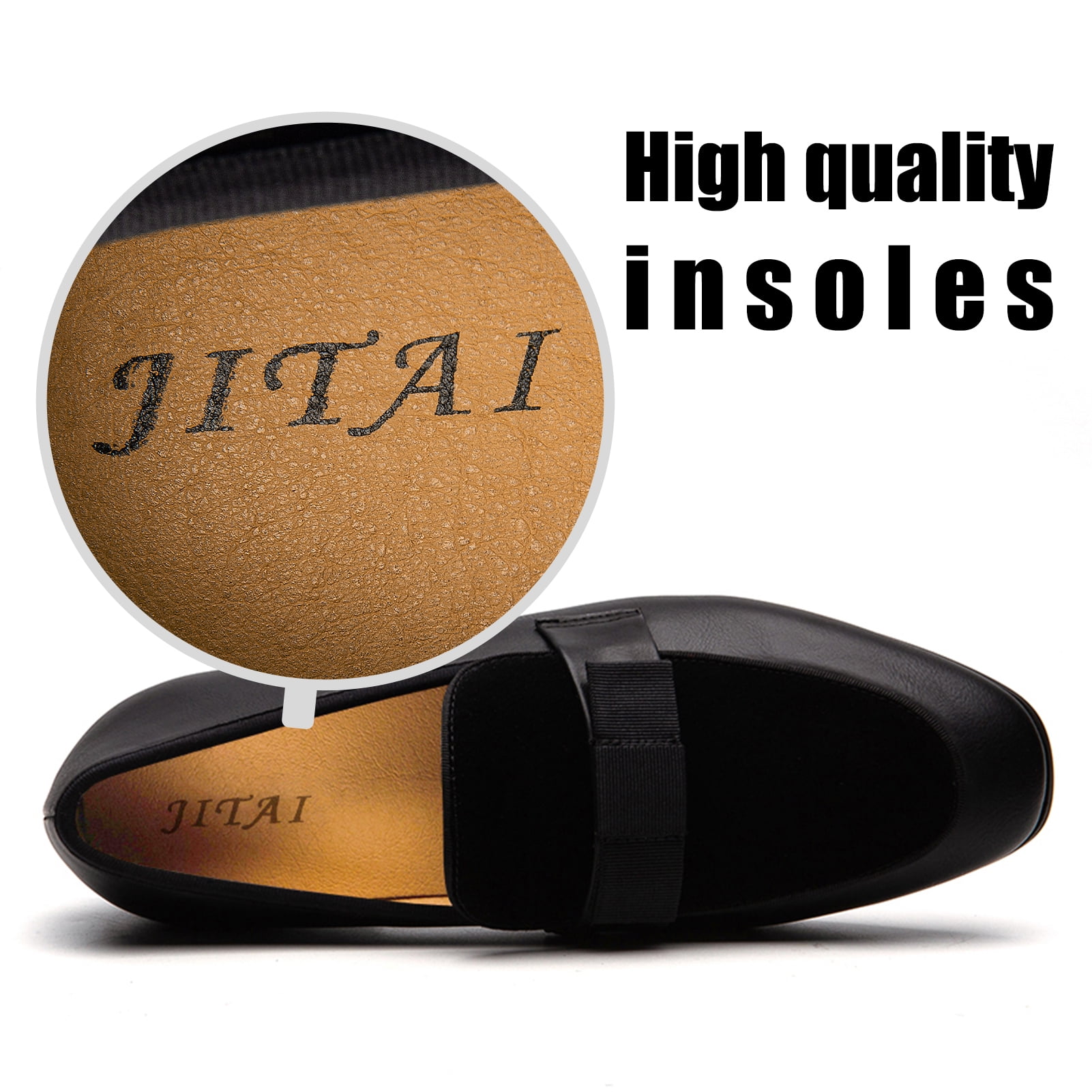 人気 ブランド チェック JITAI Black Men for Shoes Loafer Dress Loafers Penny Mens 靴