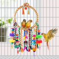thumbnail image 4 of Juguete de columpio de oro, anillo de cuerda de colores, percha, juguetes de madera y plástico para masticar aves Feliz Sencillez, 4 of 5