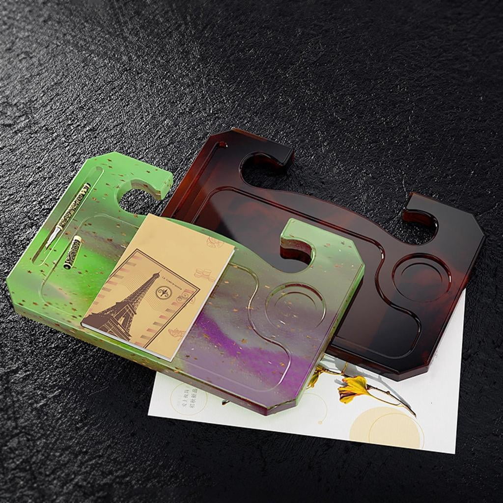 Osdhezcn Car Steering Wheel Tray Mold Car Desk Resin Silicone Mold for Easting Laptop