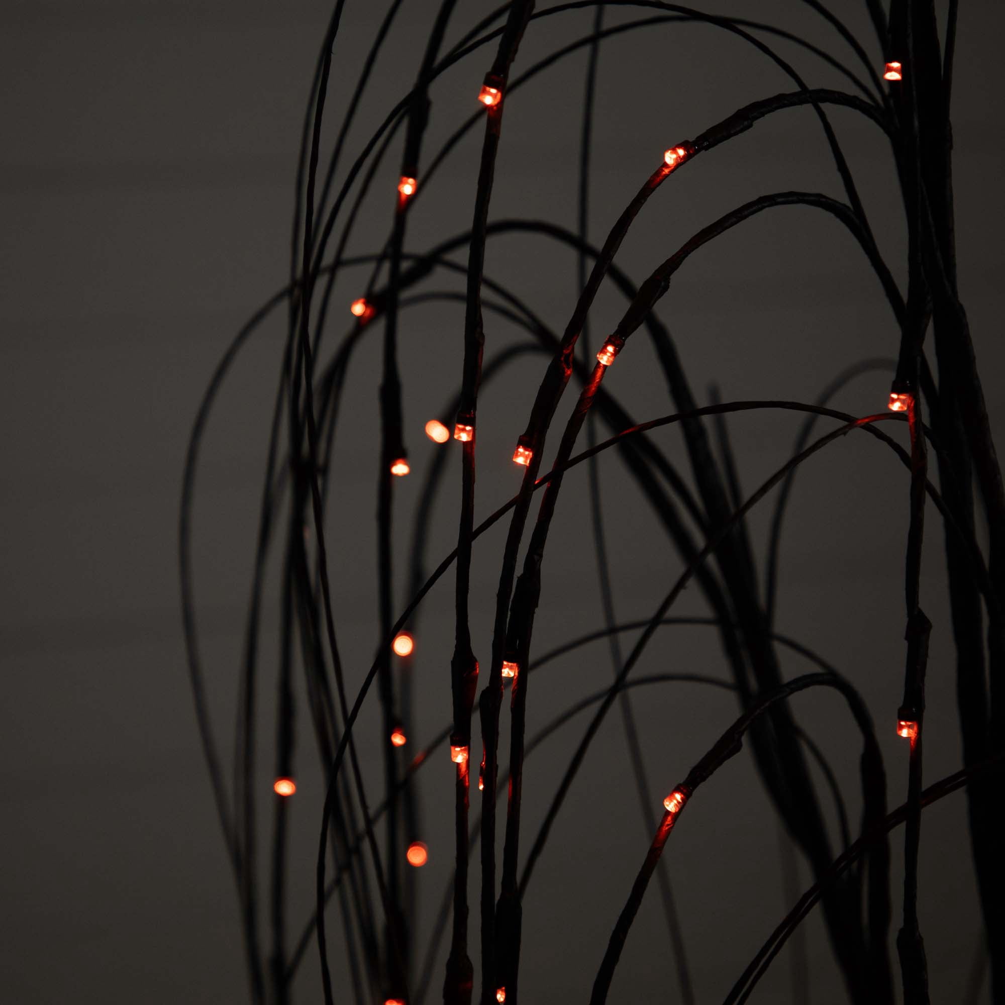 Nearly Natural 5ft. Pre-Lit Halloween Black Willow Artificial Fall Tree with 144 Orange and Purple LED Lights