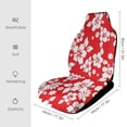 thumbnail image 2 of Red with White Hibiscus Hawaiian Flower Pattern (2) Set of 2 Car Seat Covers Seat for Carseats Front Seat Auto Car Interior Accessories Universal 2 Piece, 2 of 6