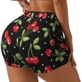 thumbnail image 3 of Athletic Shorts for Women, Sweet Red fruit Seam Womens Shorts High Waisted Sport Running Workout Gym, 3 of 8