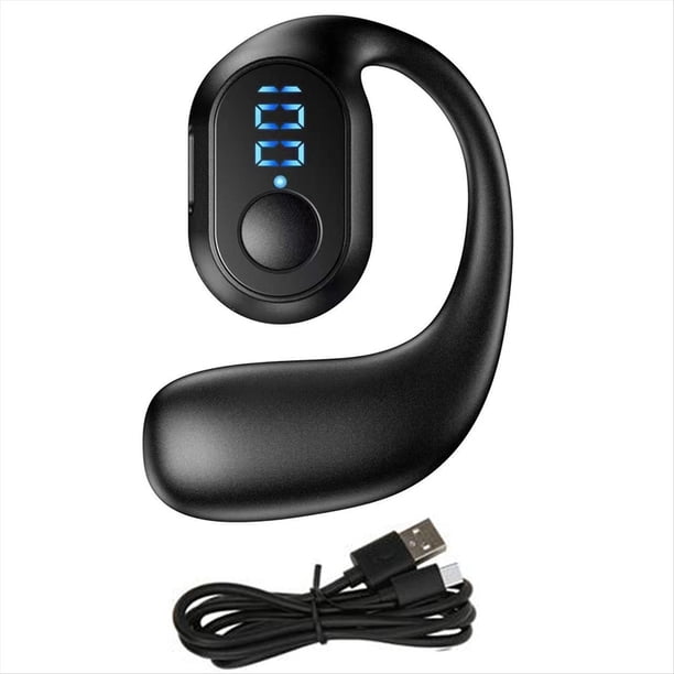 Pantalla Digital Oreja Única Auricular Bluetooth Auricular Abierto Bluetooth 5.3 Auricular Inalámbrico Auricular Negro