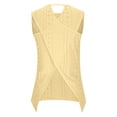 thumbnail image 6 of Womens Sleeveless Tank Tops Criss Cross Open Back Eyelet Top Loose Casual Summer Crew Neck Shirts Yellow, XL, 6 of 7