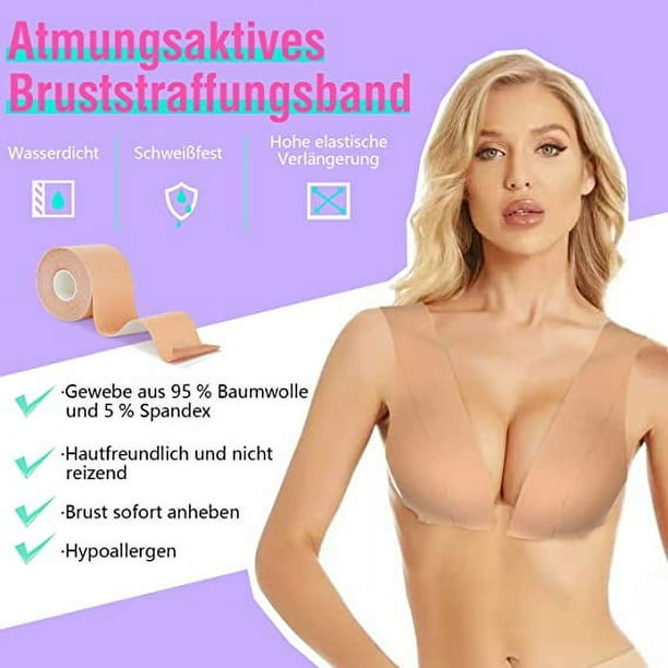 Sujetadores autoadhesivos sin tirantes Cinta para levantar el pecho Sujetador adhesivo Push UP para copa AG Pechos grandes Sujetador invisible sin espalda para vestidos de novia de noche Bodega Aurrer...