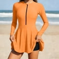thumbnail image 6 of SYMOID Womens UPF 50+ Long Sleeve Swim Dress & Shorts Set, Rash Guard Modest Swimwear for Surfing Beach Swimming,Size L, 6 of 9