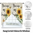 thumbnail image 3 of Sunflower Butterfly Swag Valances for Windows 2 Pack You Are My Sun Shine Vintage Farmhouse Swag Kitchen Curtains 45 Inches Long Rod Pocket Short Window Treatment for Kitchen Bathroom 36"x45", 3 of 8