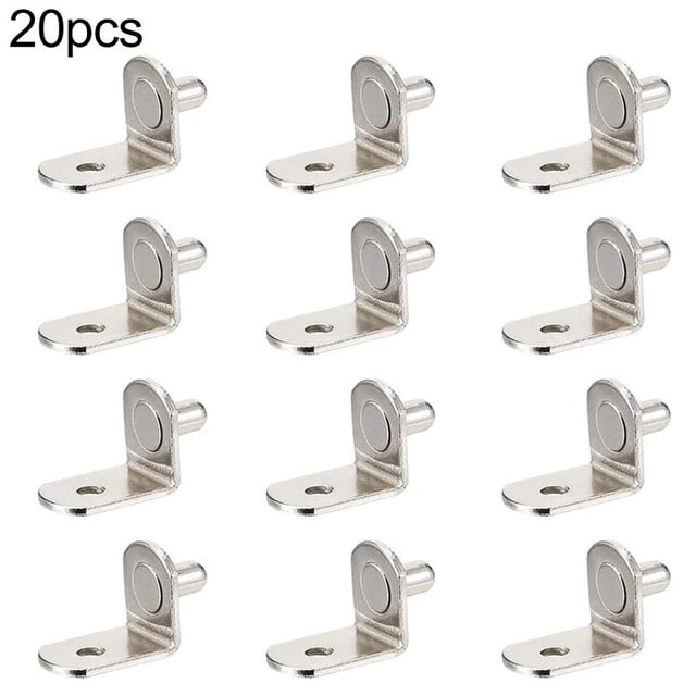 20Pcs Shelf Brackets Support Studs Pegs 6mm L-Shaped Metal Pin Shelves Seperator