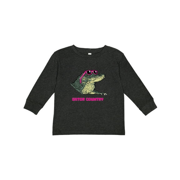 Inktastic Gator Country Sunny Gator in Pink Sunglasses Boys or Girls Long Sleeve Toddler T-Shirt