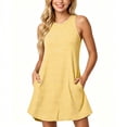 thumbnail image 5 of Lenpel Womens Summer Tank Dresses Trendy Striped Crew Neck Sleeveless Mini Dresses with Pockets Casual Loose Sundresses, 5 of 7