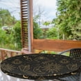 thumbnail image 2 of Ambesonne Astral Fitted Round Tablecloth, Mystery Witchcore Pattern, 40"- 44" Diameter, Pale Coffee Black, 2 of 5