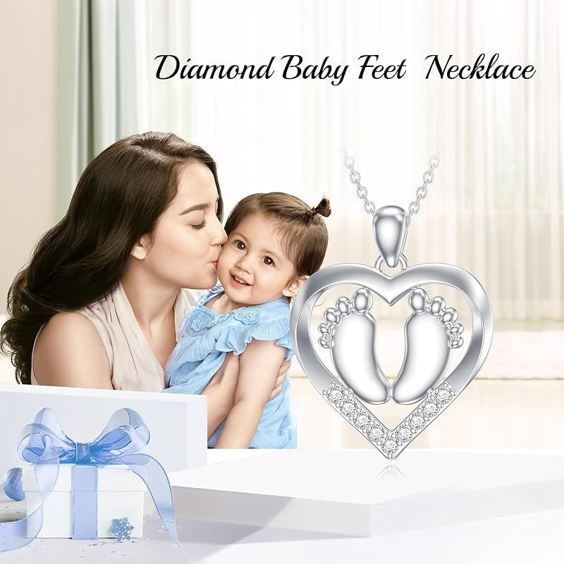 Diamond Heart Necklace 925 Sterling Silver Sea Turtle Flamingo Fox Rose Flower Mushroom Frog Teddy Bear Gymnast Butterfly Feet Three Hearts Pendant Necklaces for Women Heart Jewelry Gifts
