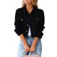 thumbnail image 1 of Modern Cropped Trucker Jacket For Women Denims Lightweight Long Sleeve Lapel Collar Button Down Trucker Coat with Pocket Yellow XXL, 1 of 4