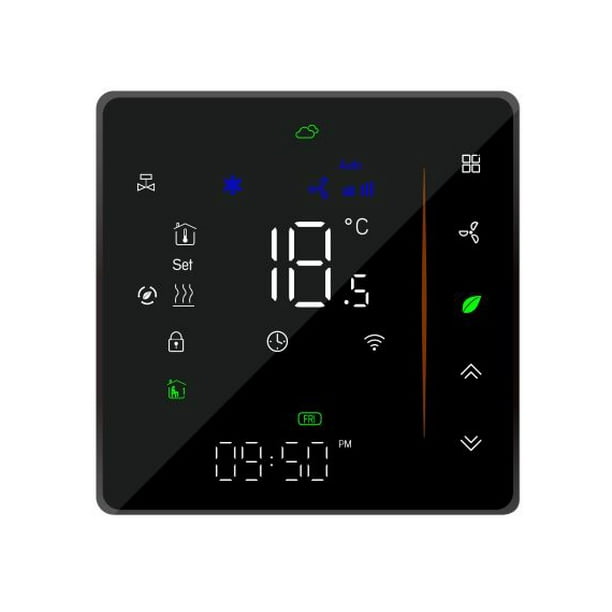 Termostato de habitación inteligente de voz Wifi de dos tubos controlador de temperatura programable Digital para aire acondicionado (BAC-006-