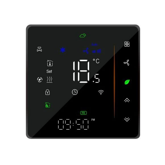 Zootealy Four Pipe Wifi Voice Intelligent Room Thermostat Digital Programmable Temperature Controller for Air Conditioner (BAC-006- EW, Black)