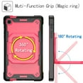 thumbnail image 4 of Kids Case for Samsung Galaxy Tab A7 Lite 8.7 inch 2021 Tablet with PET Screen Protector, Dteck 360 Degree Swivel Handle Grip Stand Heavy Rugged Shockproof Case for Samsung SM-T220/T225,Black/Rose, 4 of 9