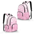 thumbnail image 5 of SCRAWLGOD Stars Print Pink School Backpack for Boys Girls Backpack for Kids Teens Elementary Middle School 17 inch Large Knapsack with Padded Strap, 5 of 7