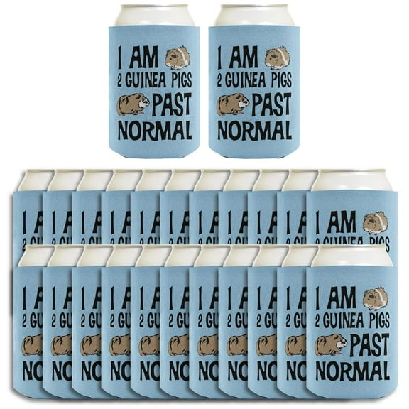Funny Guinea Pig Mom Gifts I Am 2 Guinea Pigs Past Normal 24-Pack Can Coolies Drink Coolers
