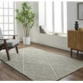 thumbnail image 7 of Hauteloom Tene Boho Diamond Hand Tufted Wool Natural Fiber Soft Oversized Area Rug - Traditional Trellis Carpet for Living Room, Bedroom, Dining Room - Natural Gray - 8'10" x 12' (9x12 Area Rug), 7 of 7
