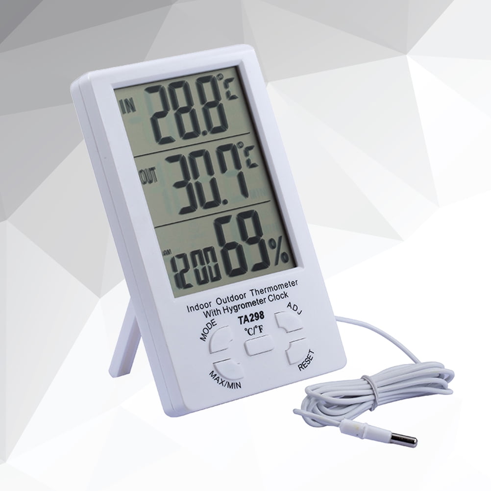 3 PCS Outdoor Temperature Gauge Humidity Indicator White