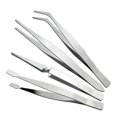 thumbnail image 1 of Juego de 4 pinzas combinadas de acero inoxidable con punta acodada, pinzas para ahorrar mano de obra y clips para sellos de boca plana invertida., 1 of 7