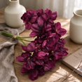 thumbnail image 5 of 3PCS Burgundy Silk Hydrangea Artificial Flowers, Fake Faux Floral Bulk Bouquet for Home Decor, Bathroom, Table Centerpiece & Shelf Decorations (Burgundy), 5 of 5