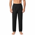 thumbnail image 7 of Zynoxe Men's Straight Leg Pants Comfort Elastic Waist Lounge Pants for Men Lightweight Home Work Casual Trousers Versatile Solid Color Long Pants with Side Pockets S, 7 of 7