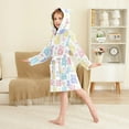 thumbnail image 2 of FORMRS Niños Bathrobe Unisex Hooded Robe Soft Plush Pajamas Sleepwear, Size 2-3T, Colorful Gummy Bears Pattern, 2 of 7