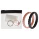 thumbnail image 1 of Juego de anillos trenzados apilables de boda de silicona - Rosa-Negro de ROQ para mujer - Anillo de 2 x 10 mm, 1 of 2