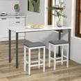 thumbnail image 4 of Costway Tufted Square Seat Padded Footrest Bar Stools, Grey & White (Set of 2), 4 of 8